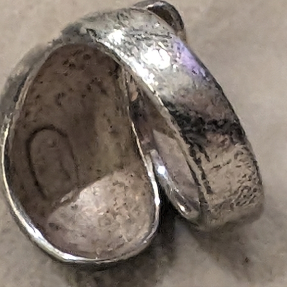 Vintage Silver modernist spiralling amphora Dome Ring approx Size 6 - Picture 12 of 16